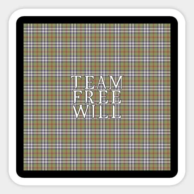 Team Free Will on Plaid Sticker by MeowOrNever